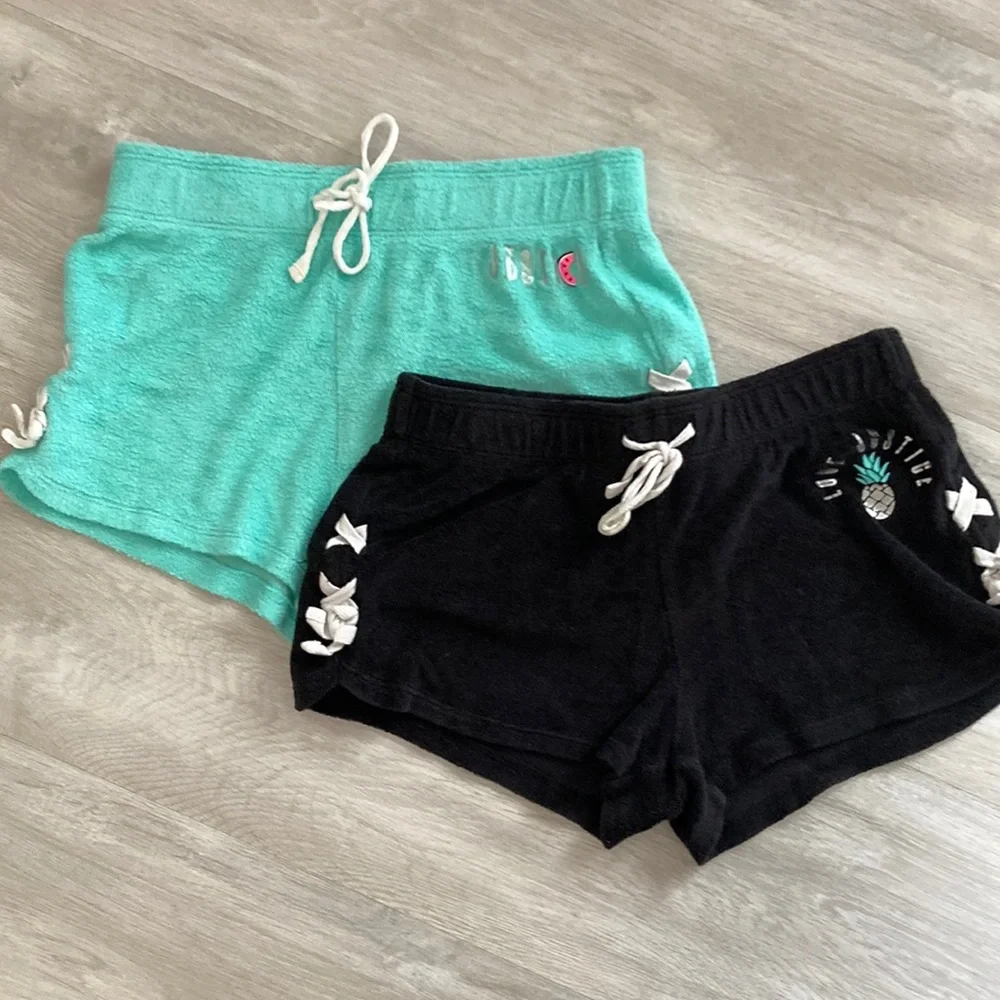 Justice‎ active terry shorts lot x2 10